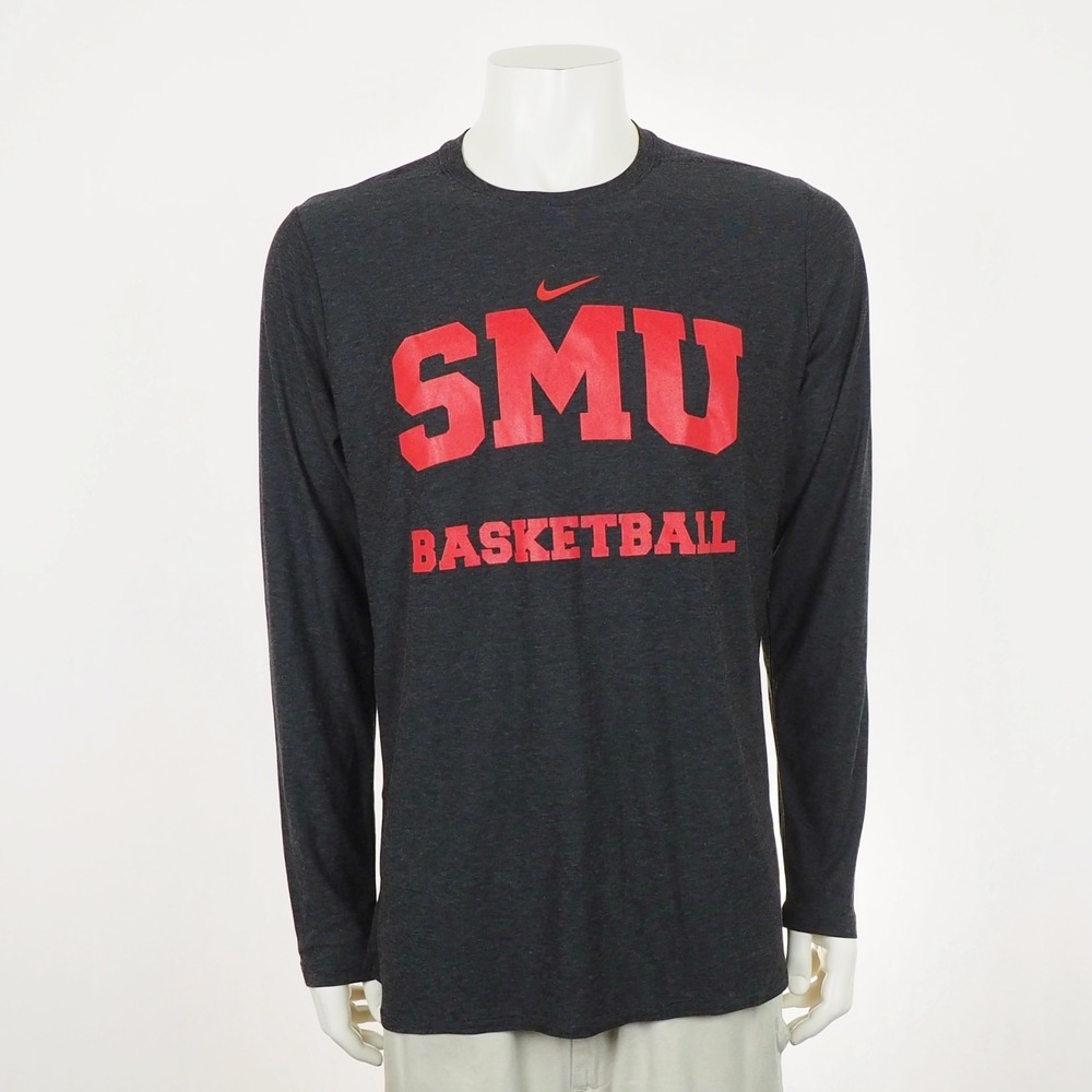 Nike Team SMU Mustangs Basketball Tee Shirt Mens Large Black Southern Methodist